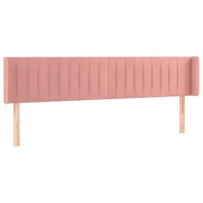 vidaXL Vzglavje z ušesi roza 163x16x78/88 cm žamet