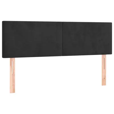 vidaXL Posteljno vzglavje 2 kosa črno 72x5x78/88 cm žamet