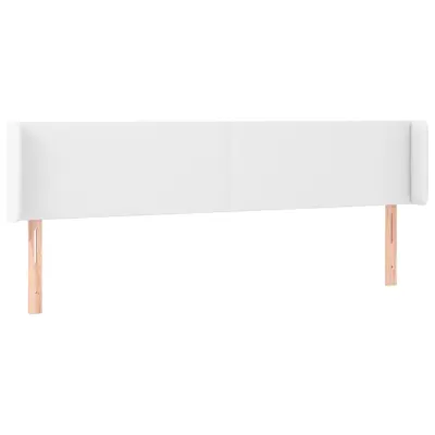vidaXL Vzglavje z ušesi belo 163x16x78/88 cm umetno usnje