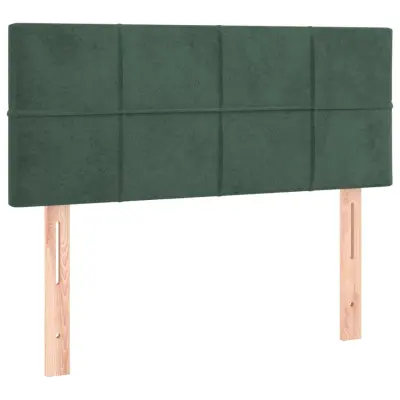 vidaXL Posteljno vzglavje temno zeleno 100x5x78/88 cm žamet