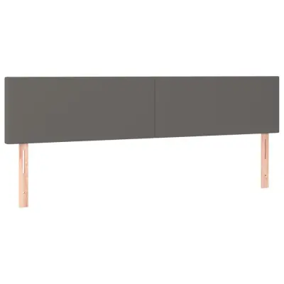vidaXL Posteljno vzglavje 2 kosa sivo 80x5x78/88 cm umetno usnje
