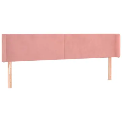 vidaXL Vzglavje z ušesi roza 183x16x78/88 cm žamet