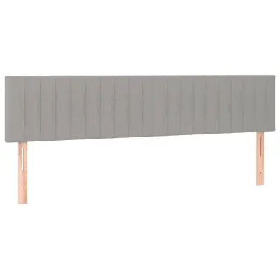 vidaXL Posteljno vzglavje 2 kosa svetlo sivo 80x5x78/88 cm blago