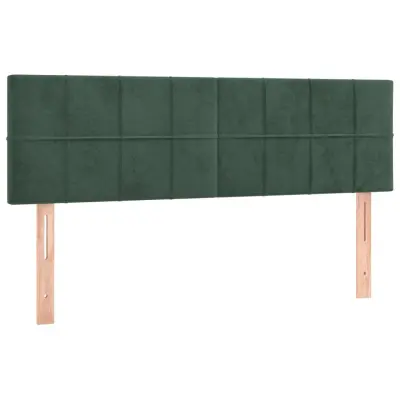vidaXL Posteljno vzglavje 2 kosa temno zeleno 72x5x78/88 cm žamet