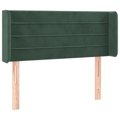 vidaXL Vzglavje z ušesi temno zeleno 93x16x78/88 cm žamet