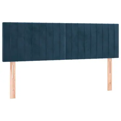 vidaXL Posteljno vzglavje 2 kosa temno modro 72x5x78/88 cm žamet