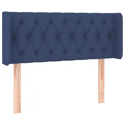 vidaXL Vzglavje z ušesi modro 93x16x78/88 cm blago