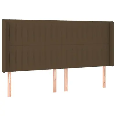 vidaXL Vzglavje z ušesi temno rjavo 163x16x118/128 cm blago