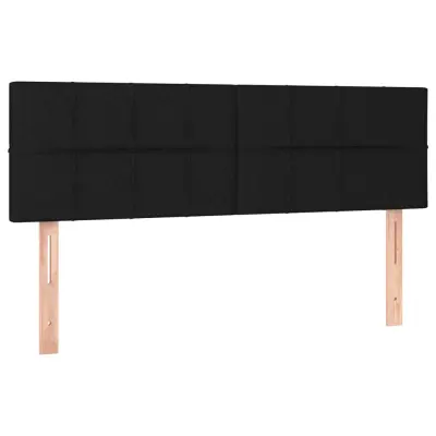 vidaXL Posteljno vzglavje 2 kosa črno 72x5x78/88 cm blago