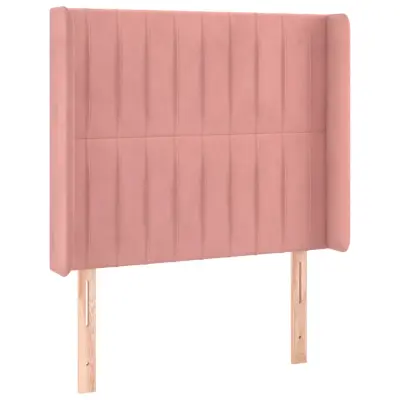 vidaXL Vzglavje z ušesi roza 103x16x118/128 cm žamet