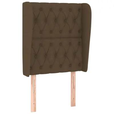 vidaXL Vzglavje z ušesi temno rjavo 83x23x118/128 cm blago