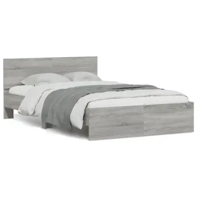vidaXL Posteljni okvir z vzglavjem siva sonoma 120x190 cm