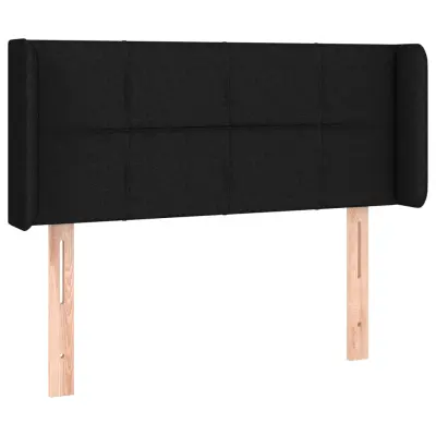 vidaXL Vzglavje z ušesi črno 83x16x78/88 cm blago