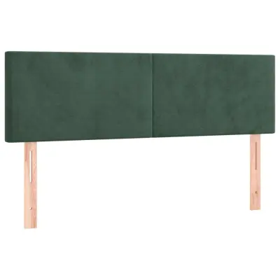 vidaXL Posteljno vzglavje 2 kosa temno zeleno 72x5x78/88 cm žamet