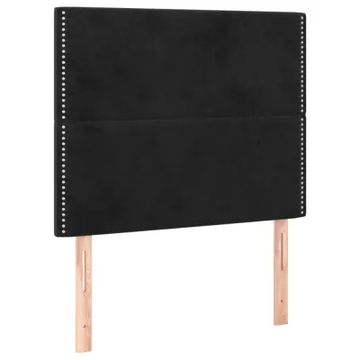 vidaXL Posteljno vzglavje 2 kosa črno 80x5x78/88 cm žamet