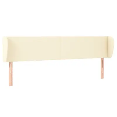 vidaXL Vzglavje z ušesi krem 163x23x78/88 cm umetno usnje