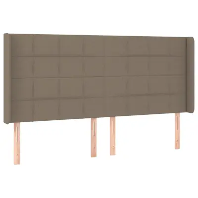 vidaXL Vzglavje z ušesi taupe 203x16x118/128 cm blago