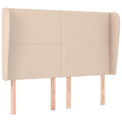 vidaXL Vzglavje z ušesi kapučino 147x23x118/128 cm umetno usnje