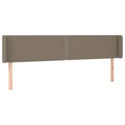 vidaXL Vzglavje z ušesi taupe 203x16x78/88 cm blago
