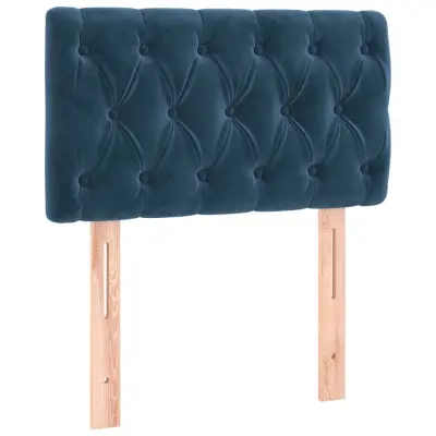 vidaXL Posteljno vzglavje temno modro 80x7x78/88 cm žamet