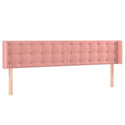 vidaXL Vzglavje z ušesi roza 203x16x78/88 cm žamet