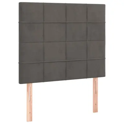 vidaXL Posteljno vzglavje 2 kosa temno sivo 80x5x78/88 cm žamet