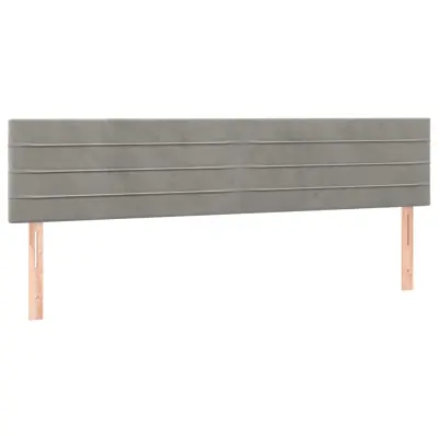 vidaXL Posteljno vzglavje 2 kosa svetlo sivo 80x5x78/88 cm žamet