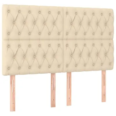 vidaXL Posteljno vzglavje 4 kosa krem 80x7x78/88 cm blago