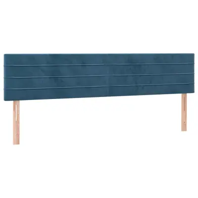 vidaXL Posteljno vzglavje 2 kosa temno modro 100x5x78/88 cm žamet