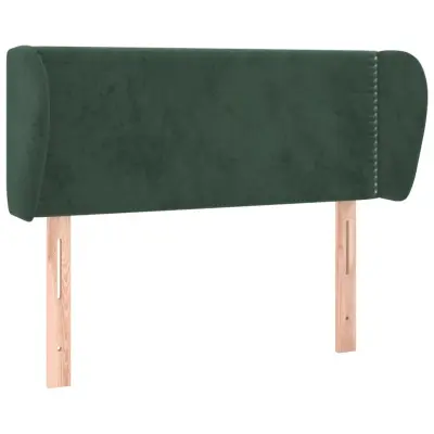 vidaXL Vzglavje z ušesi temno zeleno 103x23x78/88 cm žamet