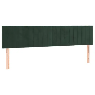 vidaXL Posteljno vzglavje 2 kosa temno zeleno 100x5x78/88 cm žamet