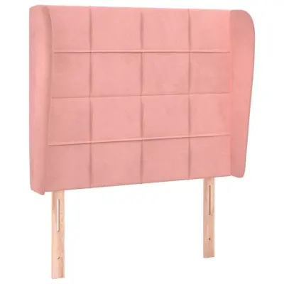 vidaXL Vzglavje z ušesi roza 83x23x118/128 cm žamet