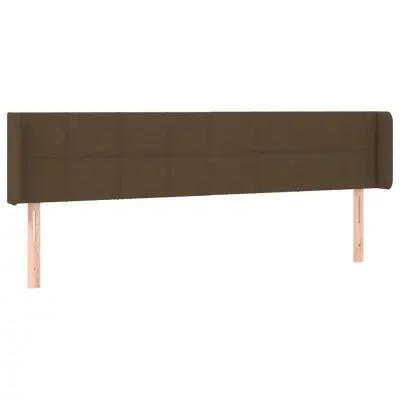 vidaXL Vzglavje z ušesi temno rjavo 183x16x78/88 cm blago
