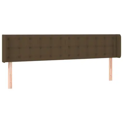 vidaXL Vzglavje z ušesi temno rjavo 203x16x78/88 cm blago