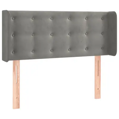 vidaXL Vzglavje z ušesi svetlo sivo 103x16x78/88 cm žamet