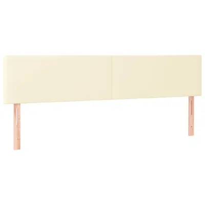 vidaXL Posteljno vzglavje 2 kosa krem 90x5x78/88 cm umetno usnje