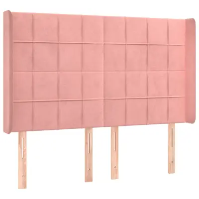 vidaXL Vzglavje z ušesi roza 147x16x118/128 cm žamet