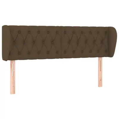 vidaXL Vzglavje z ušesi temno rjavo 163x23x78/88 cm blago