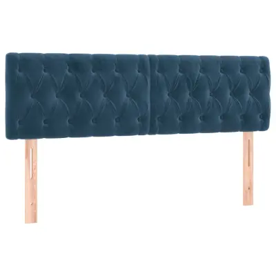 vidaXL Posteljno vzglavje 2 kosa temno zeleno 72x7x78/88 cm žamet