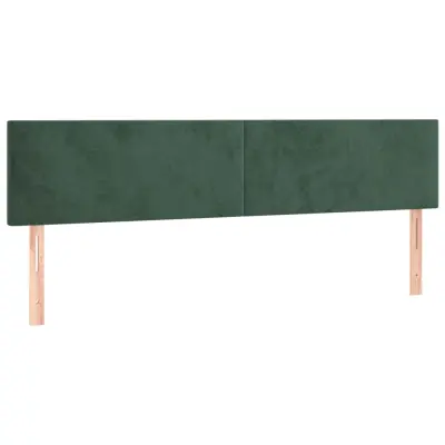 vidaXL Posteljno vzglavje 2 kosa temno zeleno 90x5x78/88 cm žamet