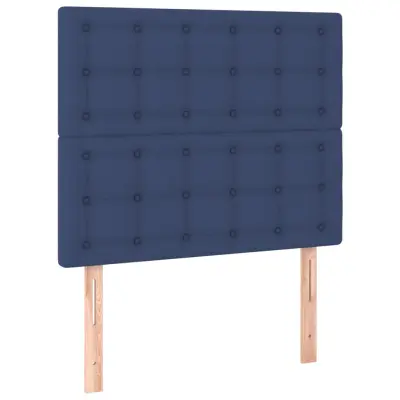 vidaXL Posteljno vzglavje 2 kosa modro 90x5x78/88 cm blago