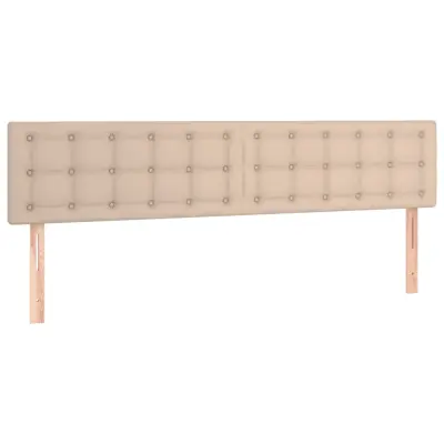 vidaXL Posteljno vzglavje 2 kosa kapučino 80x5x78/88 cm umetno usnje