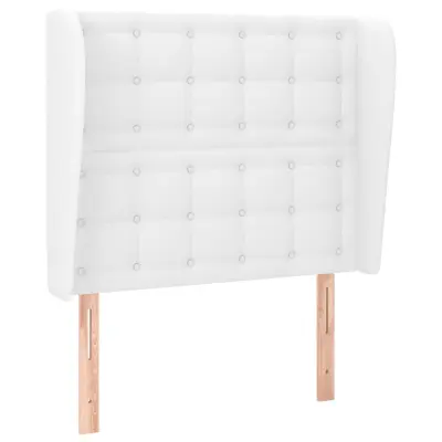 vidaXL Vzglavje z ušesi belo 83x23x118/128 cm umetno usnje