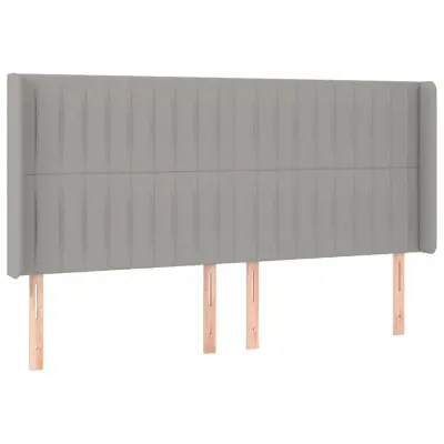 vidaXL Vzglavje z ušesi svetlo sivo 163x16x118/128 cm blago