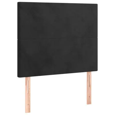 vidaXL Posteljno vzglavje 2 kosa črno 90x5x78/88 cm žamet