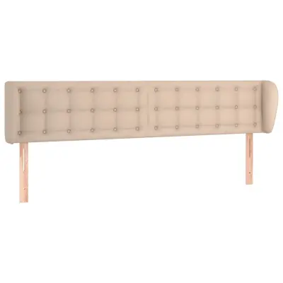 vidaXL Vzglavje z ušesi kapučino 203x23x78/88 cm umetno usnje