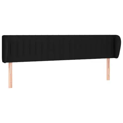 vidaXL Vzglavje z ušesi črno 163x23x78/88 cm blago