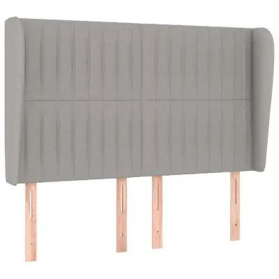 vidaXL Vzglavje z ušesi svetlo sivo 147x23x118/128 cm blago