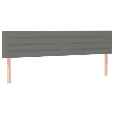 vidaXL Posteljno vzglavje 2 kosa temno siv 100x5x78/88 cm blago