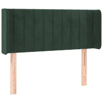 vidaXL Vzglavje z ušesi temno zeleno 93x16x78/88 cm žamet